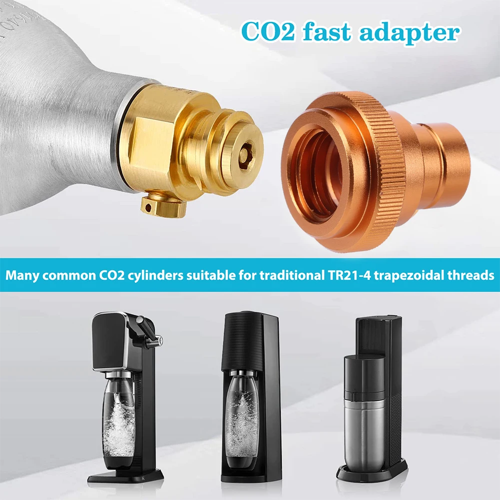 Convertidor adaptador de CO2 para Sodastream Blue, cilindro de Tr21-4 de 60L para conexión rápida, máquina de Soda, cilindro de CO2, burbujeador de agua DUO Terra