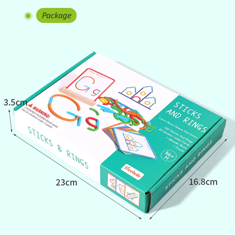 Anillos de palo de rompecabezas 3D para niños, juego de rompecabezas de madera, juguetes educativos Montessori, forma de aprendizaje temprano, Color a juego, cognición