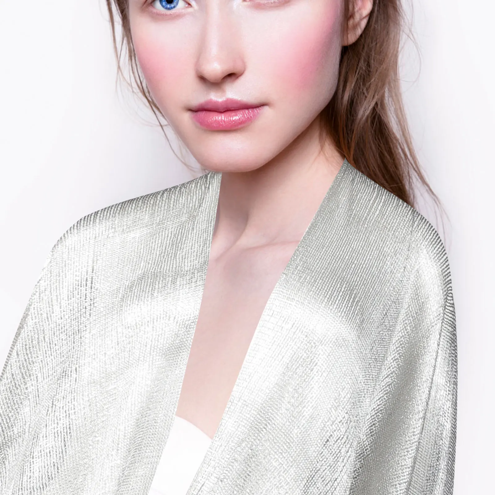 

Silver Mesh Protection Scarf Shawls For Women Casual Shawl Women Wraps Casual Dressy Girls Large Size Breathable Anti UV Summer