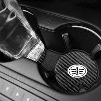 For FAW Besturn B90 B70 B50 B30 T99 T77 Bora 2pcs Car Carbon Fiber Black Non-slip Mat Water Coaster Accessories