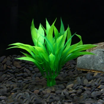 1PC Plastica Artificiale Pianta Acqua Erba Decor akvaryum dekor Verde 15 cm di Altezza per Acquario Simulazione Piante Artificiali