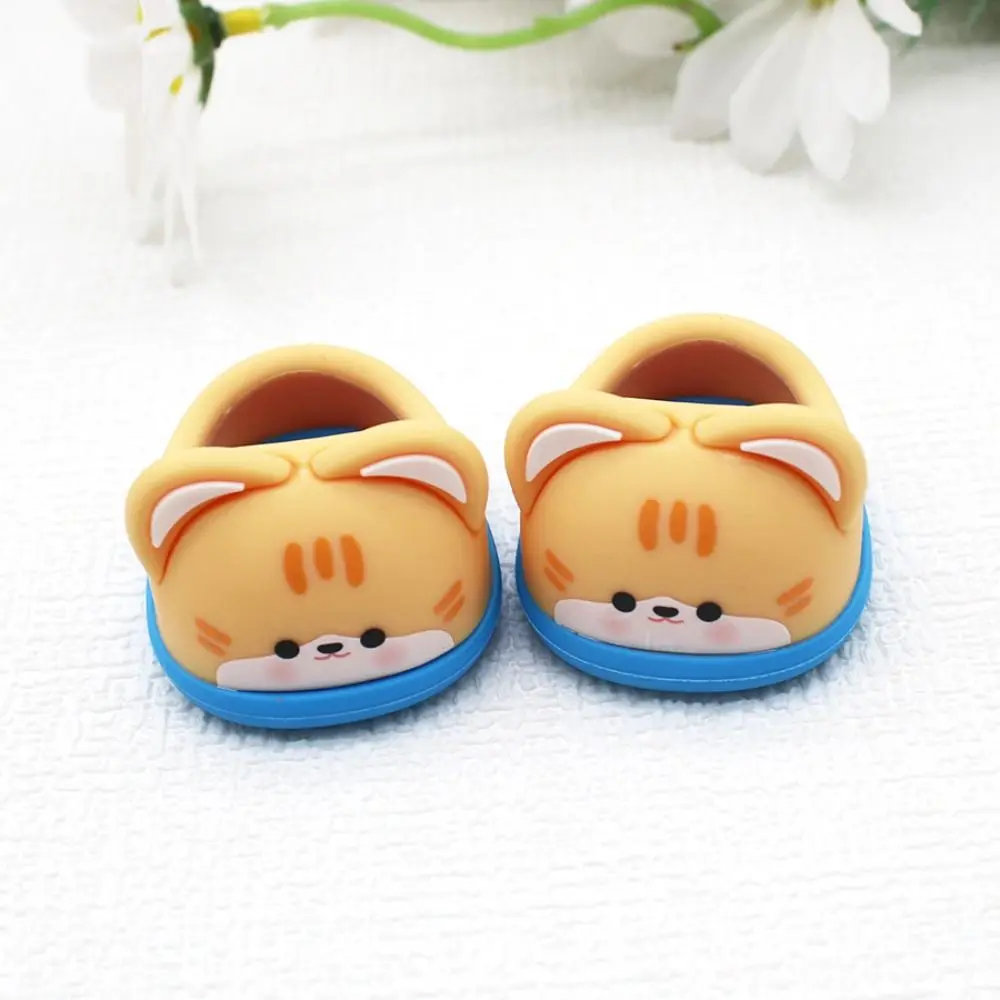 1Pair 20cm Cotton Doll Shoes Cute Pig Rabbit Cat Soft Rubber Shoes Animal Board Shoes Doll Accessories For Children Toys Gifts