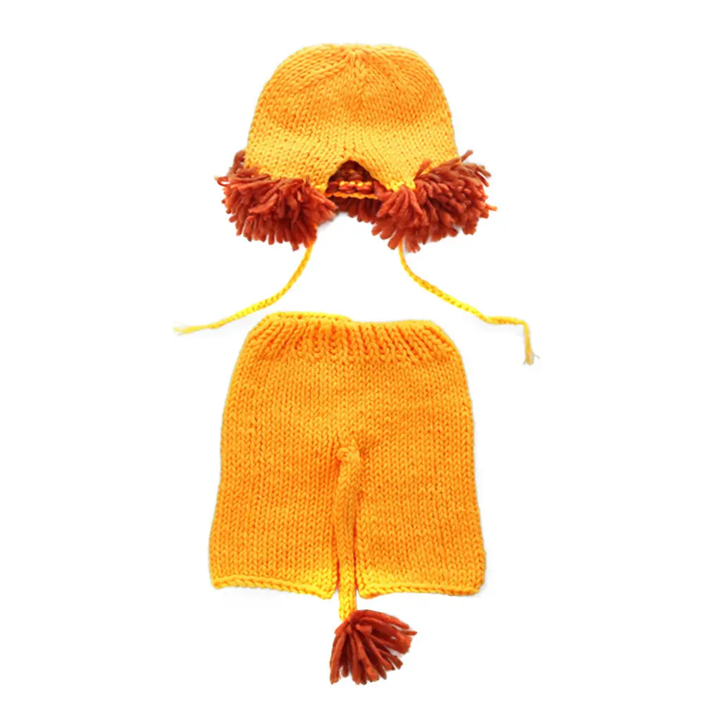 Newborn Photography Outfit For Baby Photo Shoot Hand-knitted Hat Cartoon Costume Clothes Photoshoot Set