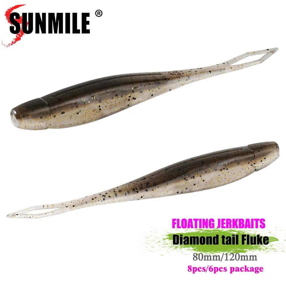 Sunmile Shad Jerkbait flotante – Señuelo de vinilo para lubina - imagen 3