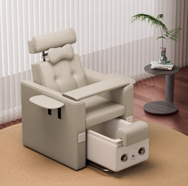 !@Wholesale Electric Luxury Adjustable Seat & Backrest Pipeless Foot Spa Pedicure Chair with Extension Nail Sofa