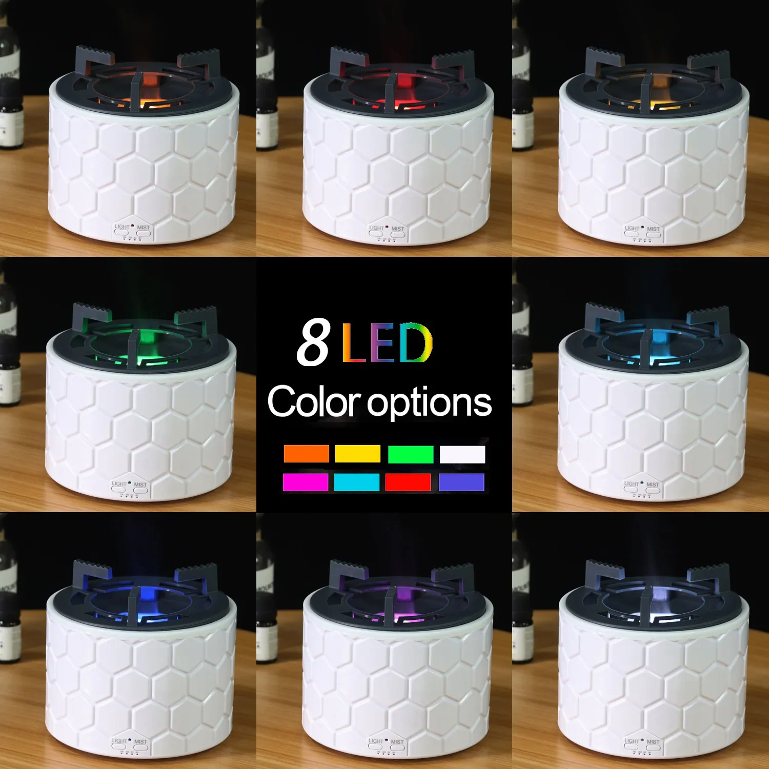 

НОВЫЙ увлажнитель воздуха, диффузор эфирного масла, 400 мл, мини-увлажнитель тумана с красочным светом для домашнего офиса, автомобиля