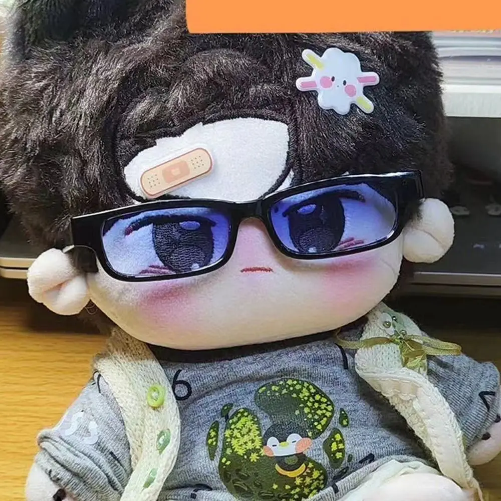 20CM Plush Doll Doll Glasses Plastic Eyeglasses Mini Clear Lens Eyeglasses Miniatures Cotton Doll Accessories Dollhouse Props