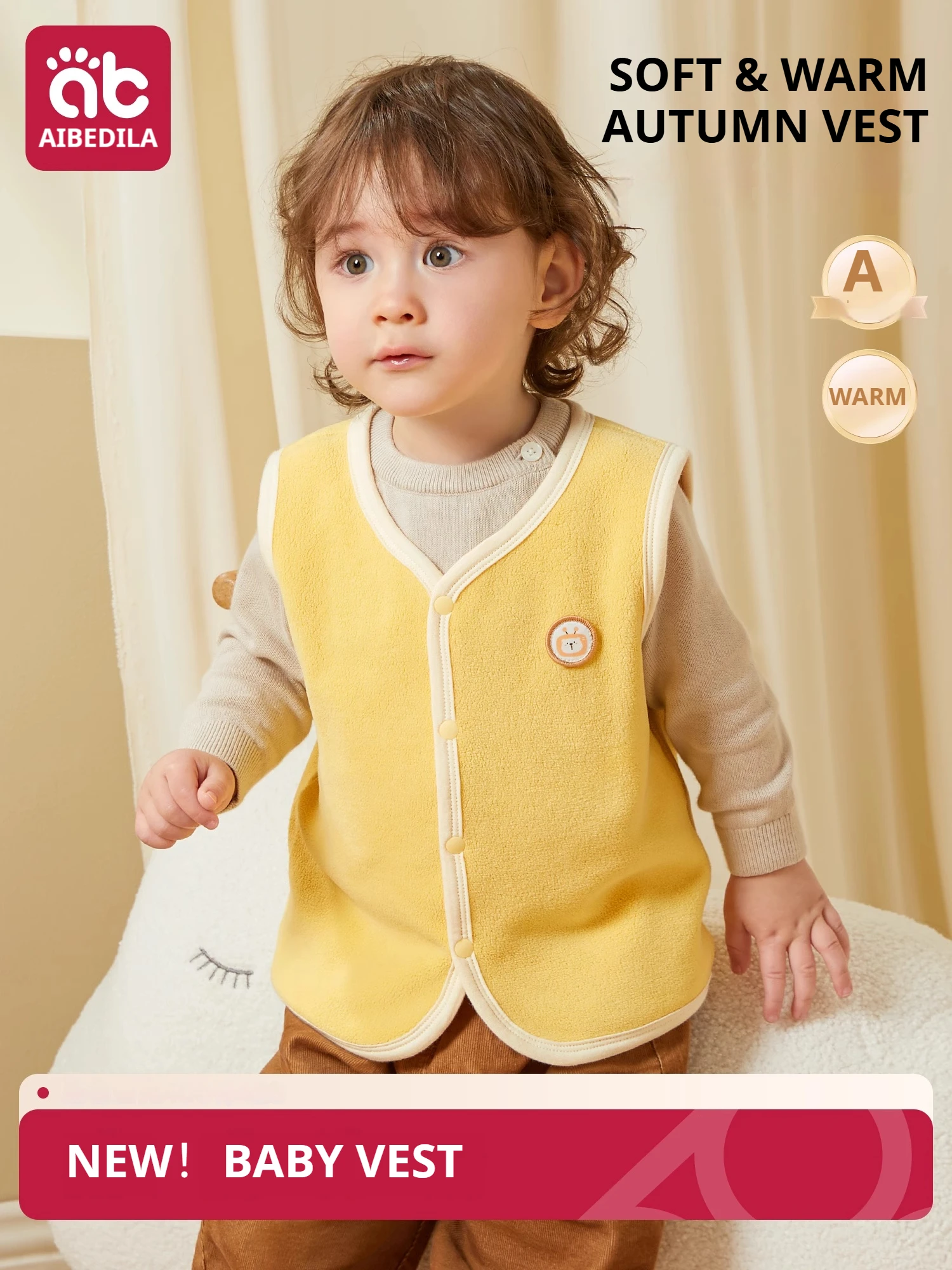 

AIBEDILA Baby Vest Warm Soft Newborn Baby Waistcoat Children's Cartoon Sleeveless Coat Boy/Girl Kid Winter Outerwear Vest 9M-5Y