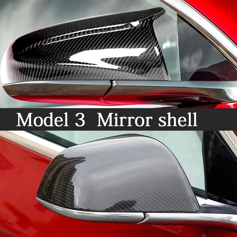 For Tesla Model 3 Carbon fiber Mirror shell Rear View Carbon Mirror Case Cover Glossy Matte Change Car Accessories body kit