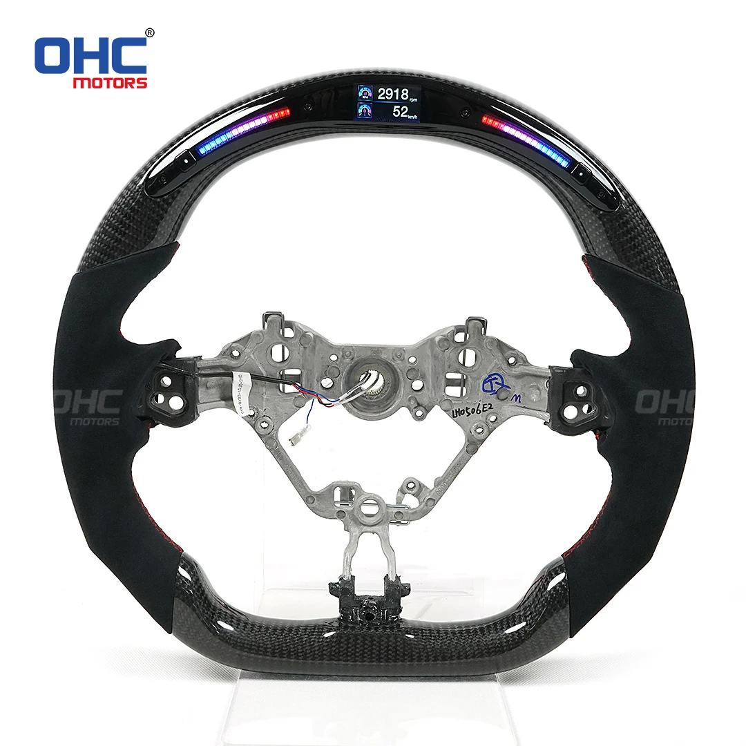 OHC Galaxy Pro LED ألياف الكربون عجلة القيادة الجلدية الكانتارا لتويوتا 86 مخصصة اتصال الهاتف المحمول APP التحكم #2