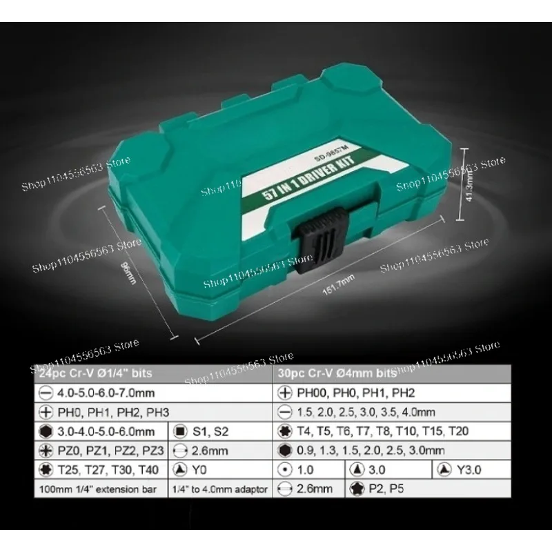 SD‑9857M 57‑in‑1 Precision Screwdriver Set, Multi‑Bit Repair Driver Kit for Phone, Laptop, 3C Electronic Disassembly Maintenance