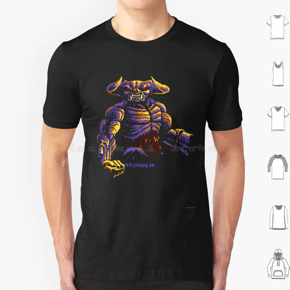 Cyber D T Shirt Big Size 100% Cotton Baron Hell Demon Pixel Retro Game Serhiy Cyber
