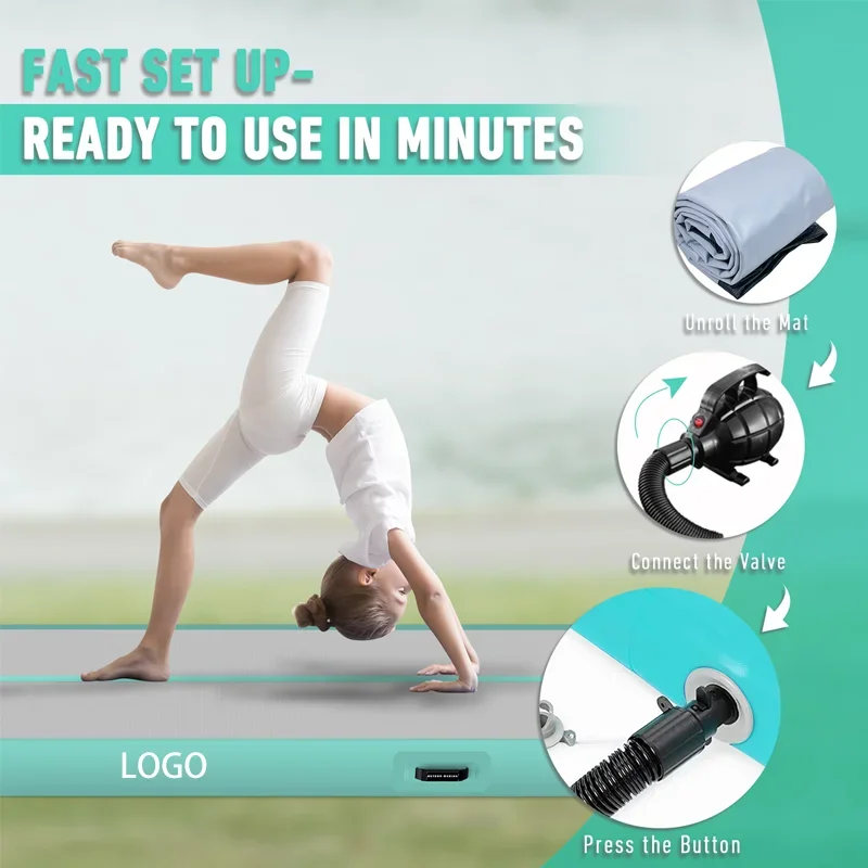 

Inflatable Gymnastics Mat Airtrack Fitness Mat 3 4 5 6 M With Carry Bag And Electric Air Pump