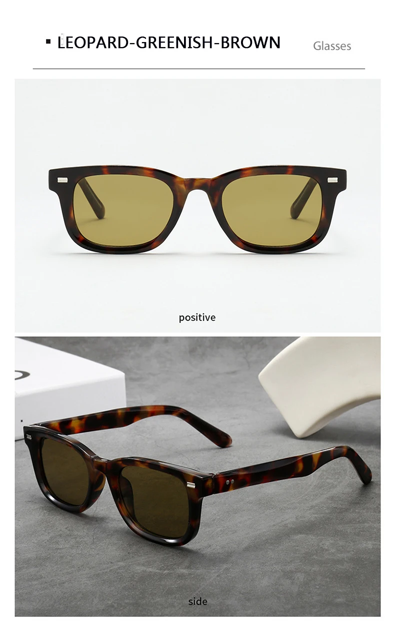 Herren-Sonnenbrille mit dickem Rahmen, Retro-Stil, braun, schmaler Rahmen, Hip-Hop-Stil, Rapper-Brille, Urlaubs-Sonnenbrille, UV400 – Detail 17