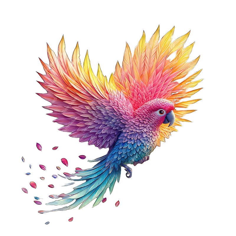 Three Ratels CC164 Colorful Flying Parrot Art Wall Stickers for Home Decoration Car Stickers Waterproof