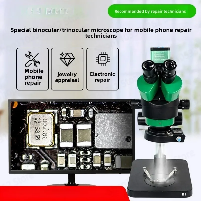 Mobile Phone Repair Microscope Stereo Binocular High Definition 7-45 Times Zoom Electronic Main Board High Magnifying Glass