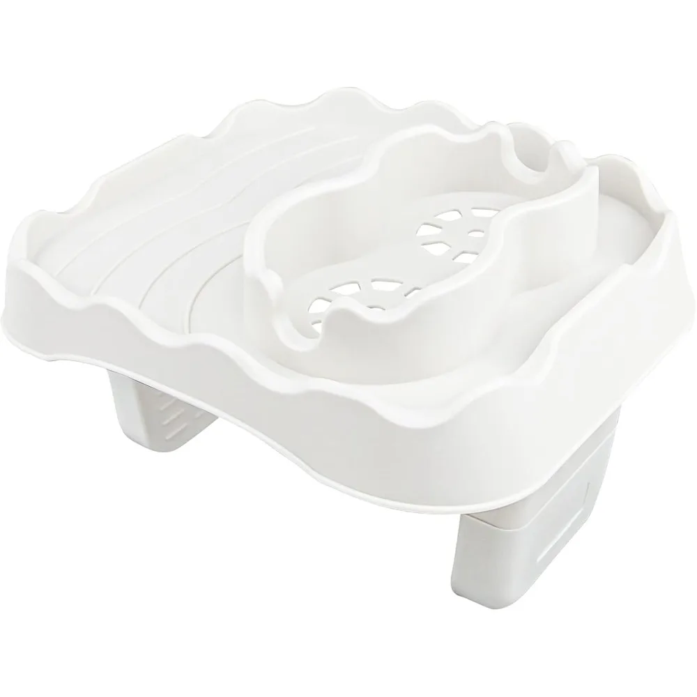 

Приставной столик для гидромассажной ванны с двумя подстаканниками, складной поддон для напитков и подносом для закусок, аксессуары для гидромассажной ванны на открытом воздухе для надувного спа-центру