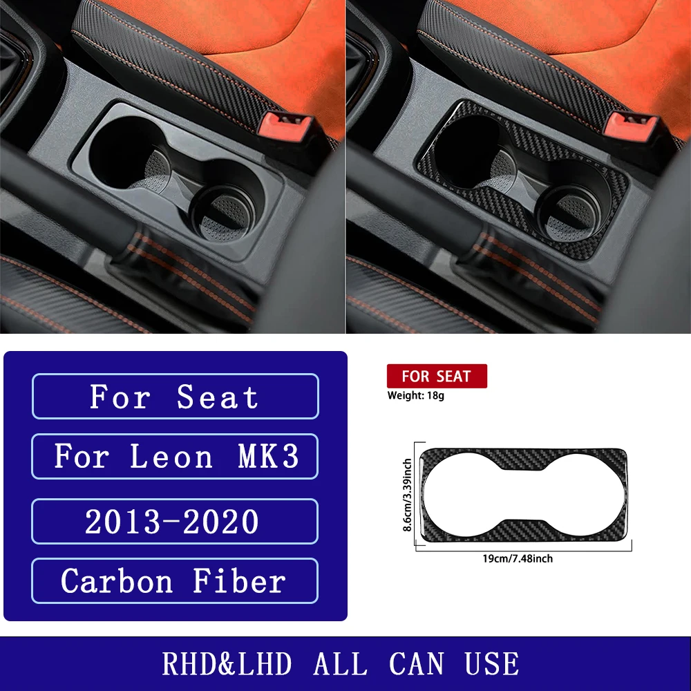 Voor Seat Leon MK3 2013-2020 Koolstofvezel Centrale navigatie radio AC CD versnellingspook deurpaneel Auto Accessoires Decoratieve Stickers