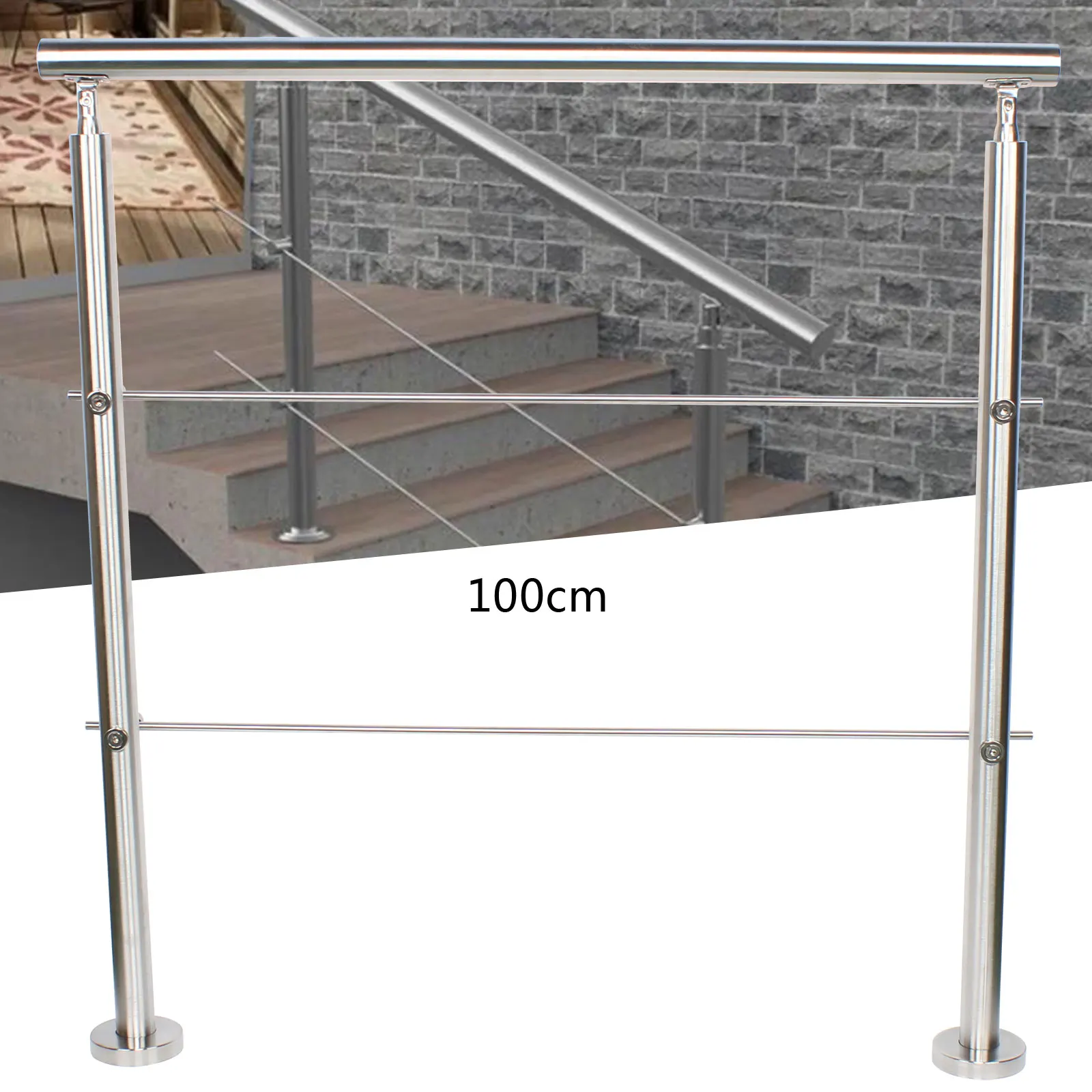 Outdoor Handrail Safety Grab Rail 2-3 Step Stair Railing Kit Stainless Steel Stair Handrail Stair Railing