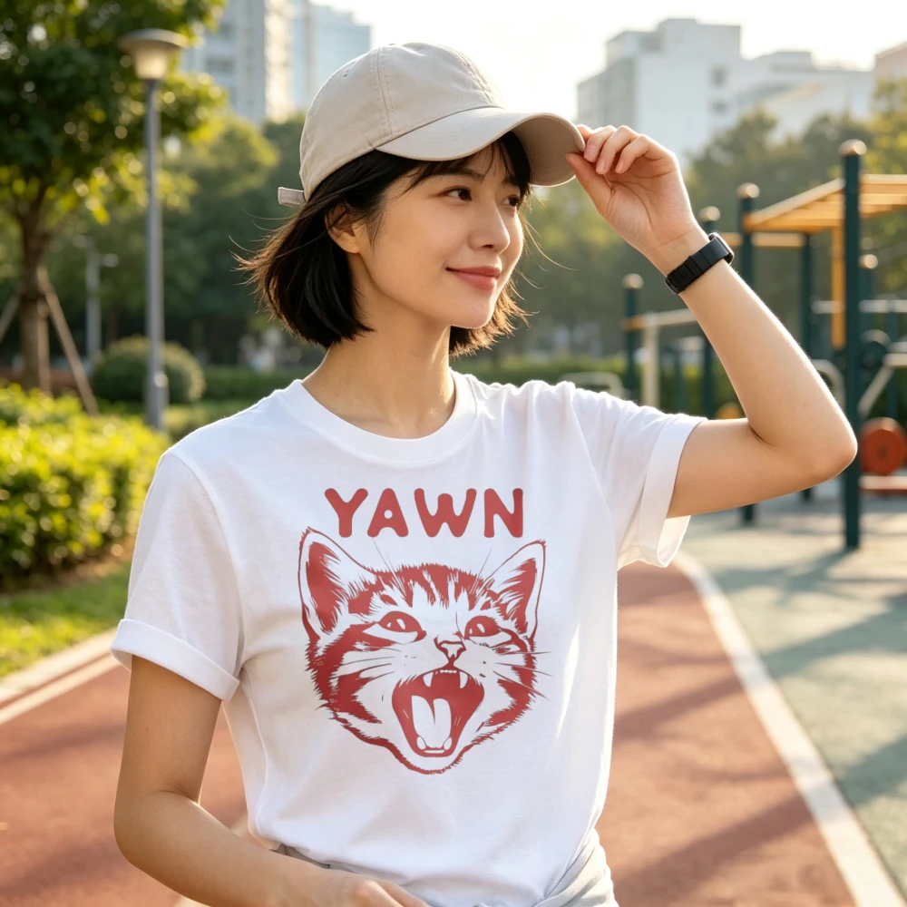 Funny Cat Life's Hard Meme T-Shirt Funny Sleeve O-Neck Tees Summer Streetwear  Graphic Hipster Top Loose Fit Breathable Pullover