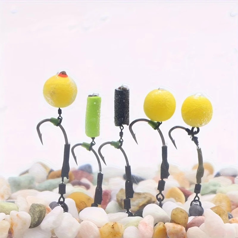 4/8pcs Newly Designed 2 # 4 # 6 # 8 # Carp Rig and Carp Hook Ready to Tie up Roni Rig Hook Rod Fishing Line Group Carp Rig