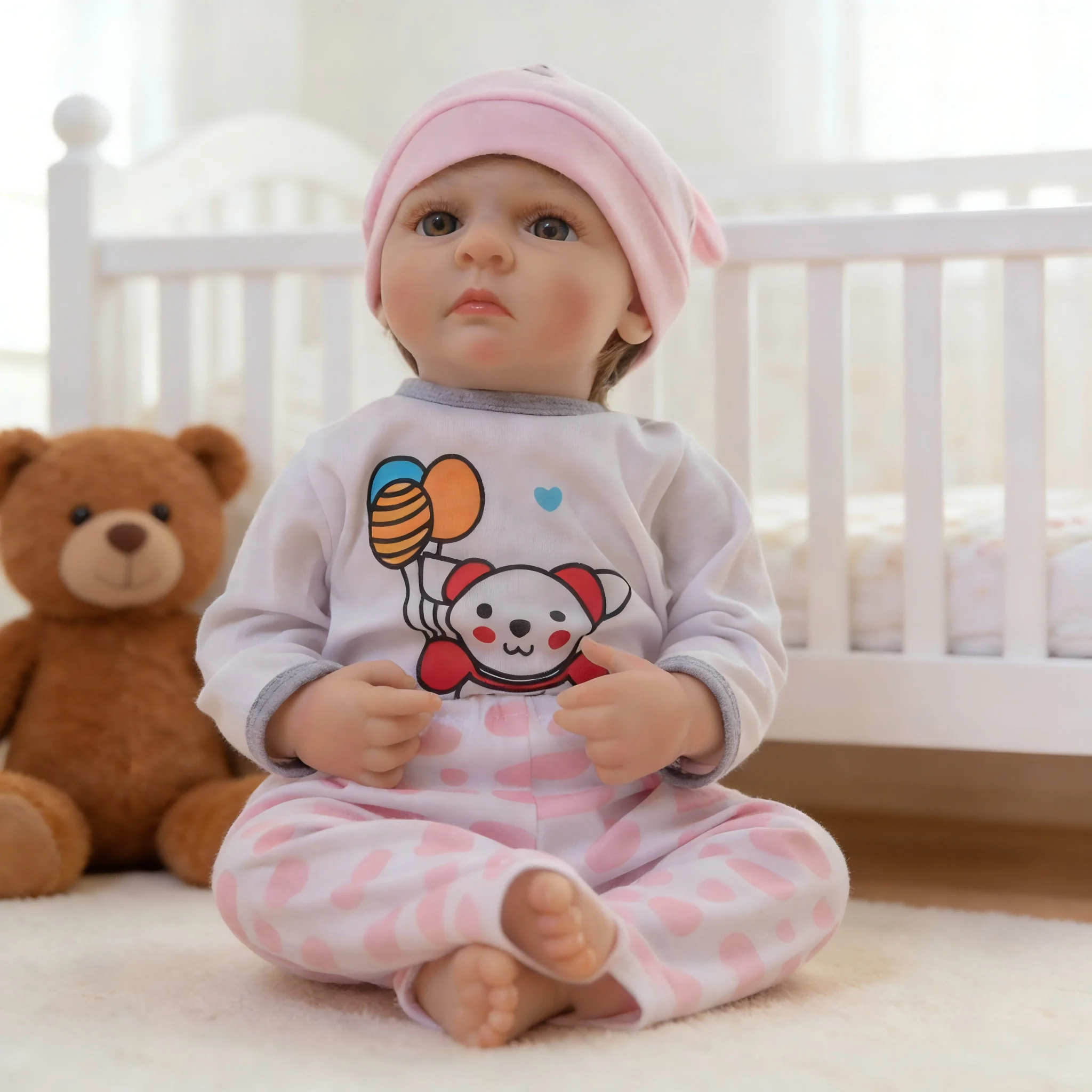 ตุ๊กตาเด็กเกิดใหม่ขนาด 18 นิ้ว - ทารกแรกเกิดเหมือนจริง ตัวนุ่มถ่วงน้ำหนัก ท่าทางน่ารักเหมือนจริง ตุ๊กตาเหมือนมีชีวิตจริง - ของขวัญสำหรับเด็กอายุ 3 ปีขึ้นไป