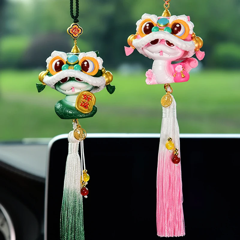 Chinese Style Car Pendant Year of the Snake Tassel Doll Auto Rearview Mirror Decoration Accessories New Year Celebration Charms