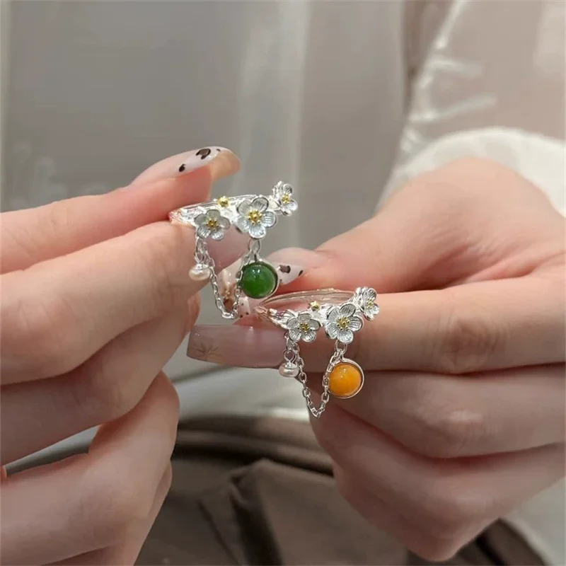 

Geometry Flower Tassel Finger Rings For Women Minimalist Fashion New Jewelry Accessories Lovers Gift Party anillos mujer