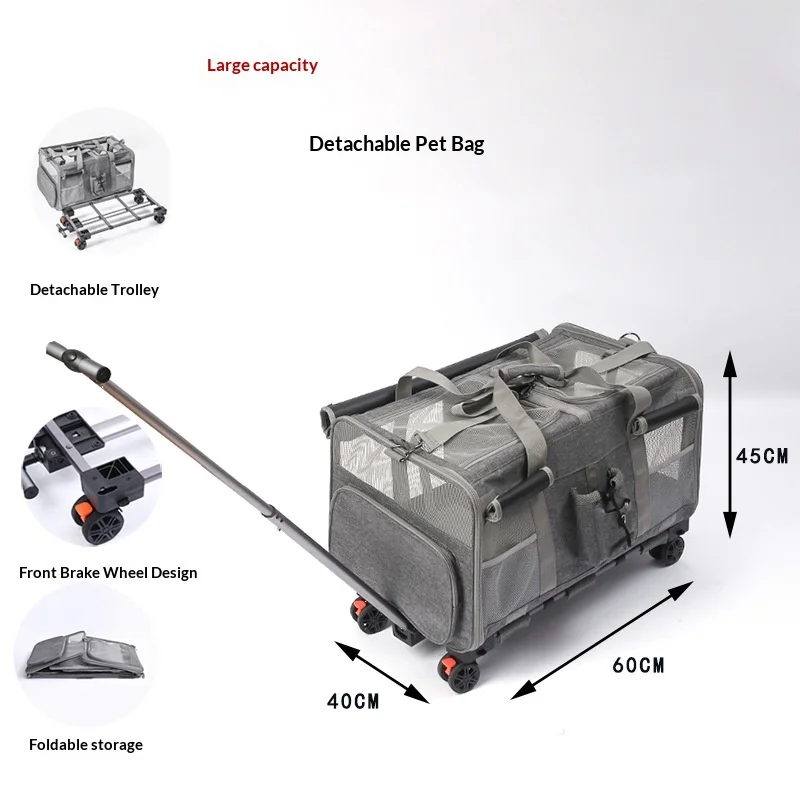 Transportín plegable desmontable para gatos – maleta viaje doble - imagen 2