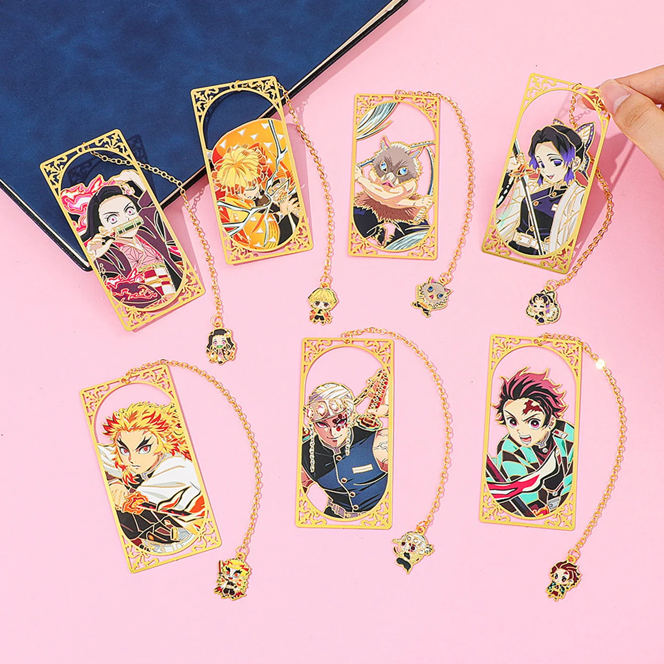 Hollow Metal Bookmarks Japanese Cartoon Character Page Markers, Elegant Reading Accessories & Collector Gifts