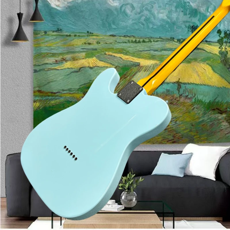 Light Green TL Electric Guitar Peach Blossom Xylophone Neck White Silk Single Coil Configuration 22 Tone Free Delivery
