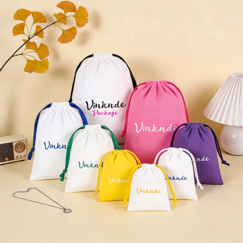 

50pcs Velvet Dust Storage Bags for Handbags Large 25x30cm Flannel Drawstring Gift Packaging Custom Logo Cosmetics Perfume Pouch
