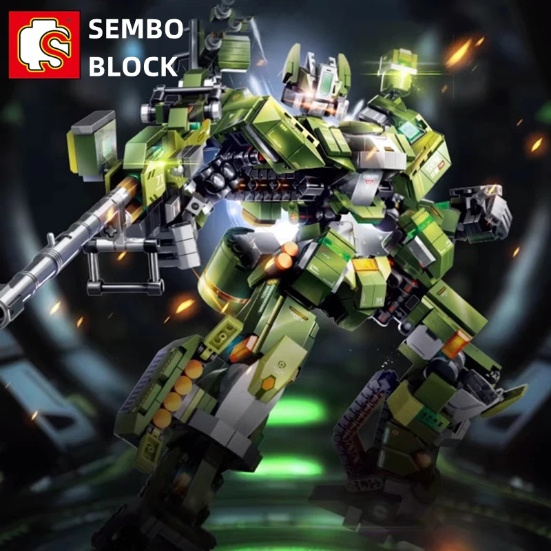 SEMBO Transforming Mecha Building Blocks Large Size Assembly Model Military Collection Decoration Boy Birthday Gift Toy