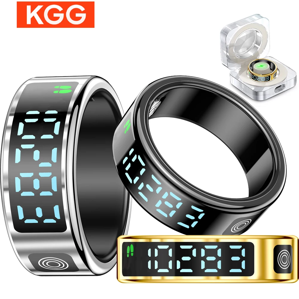 

SR08 Smart Ring Men Women LED Display Screen Blood Oxygen Heart Rate Gesture Brush Video Sport Modes 5ATM Waterproof Ring