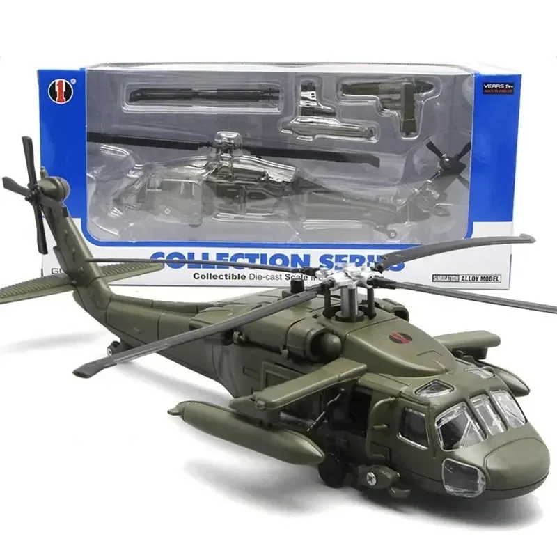 طائرة طائرة سبيكة نموذج كلاسيكي إلكتروني الصوت والضوء هوك هليكوبتر عسكرية سلاح الجو مروحة عسكرية جمع لعبة مجسمة #2