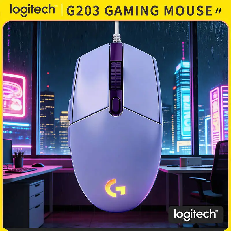 

Logitech G203 Mouse, Gaming Mouse with Brilliant RGB, 6 Buttons, Adjustable DPI Settings, Lightweight Design
