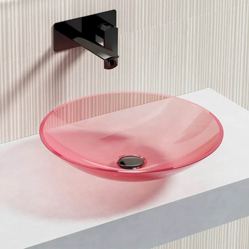 On-stage basin Transparent resin Household bathroom Art Color crystal Designer Personalized