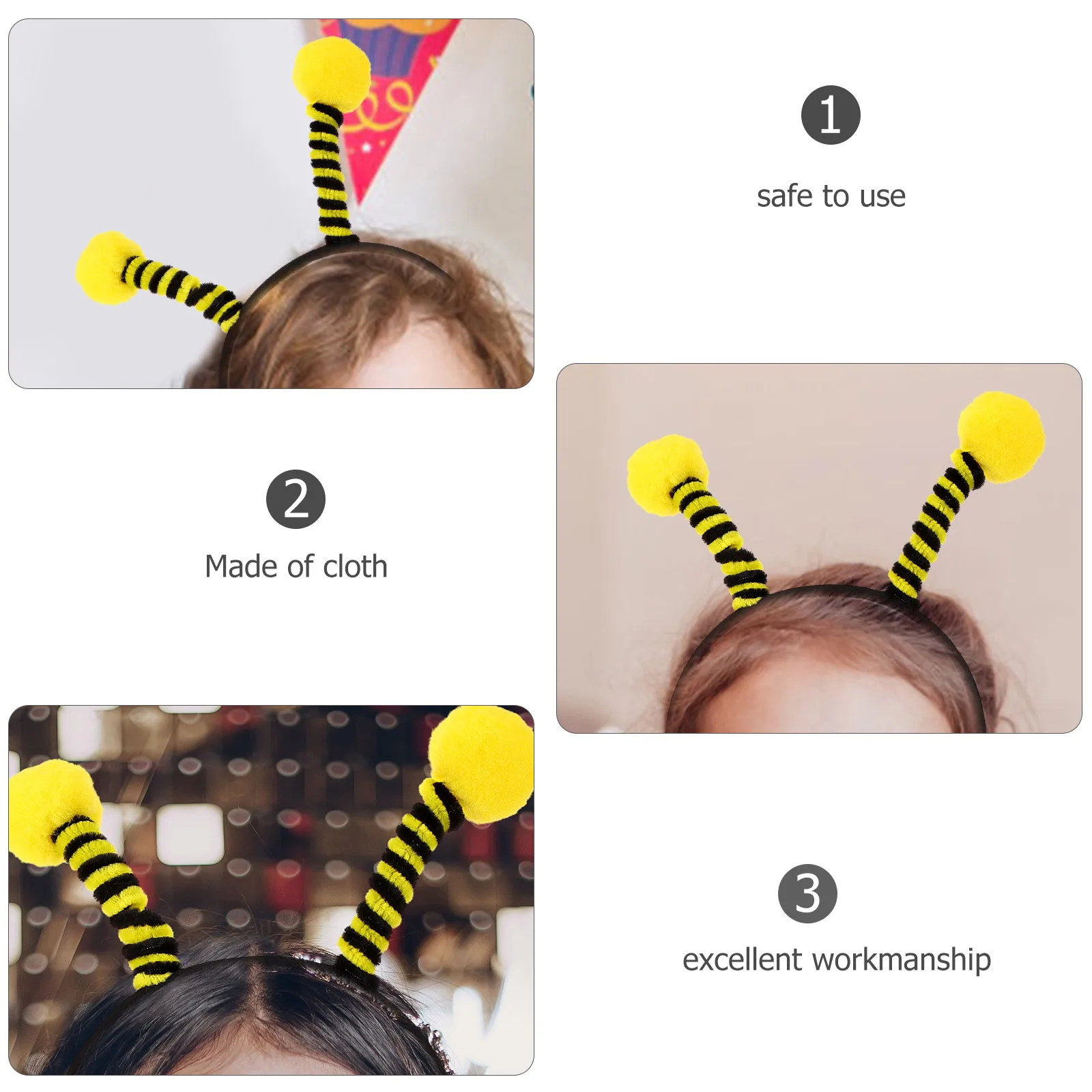 

8pcs Headband Hair Hoop Durable Safe Birthday Christmas Cosplay Stage Kids Adults Cosplay Headdress Accessories