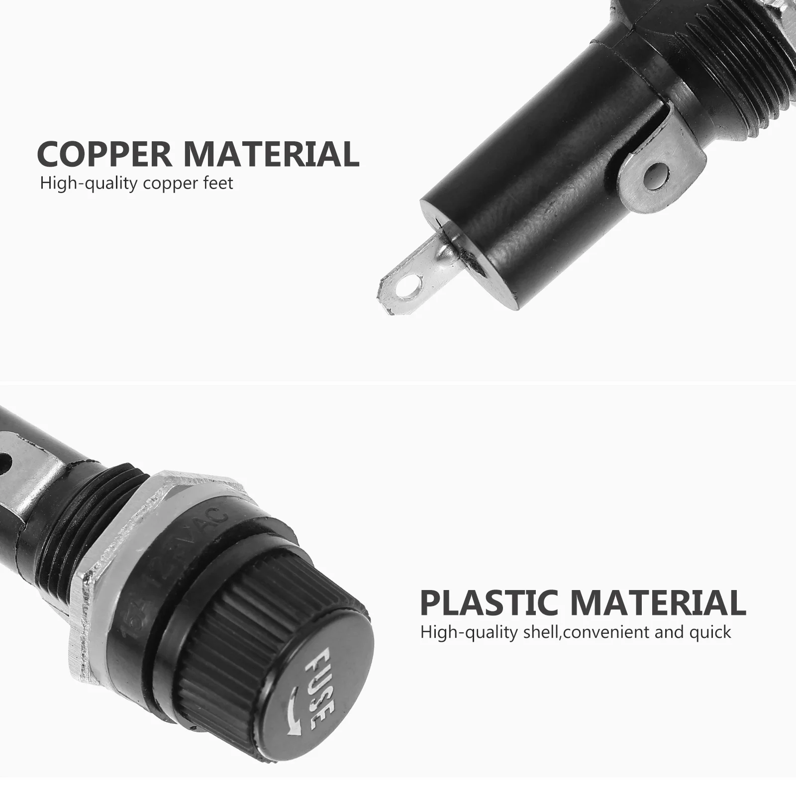 

10pcs Car Fuse Holder -1 Black Heat Resistant For Auto Electrical Protection Audio Fuse Block Vehicle Safety Accessories