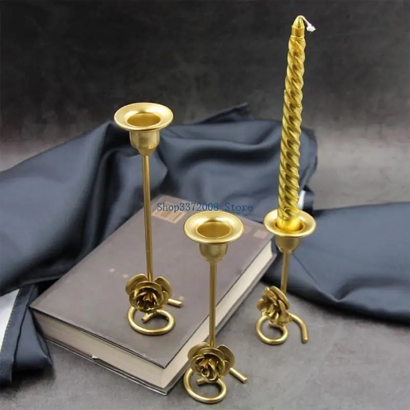 Wrought Iron Single Head Holder Decorative Art Crafts Accessory for Home Festival Wedding Party Decoration