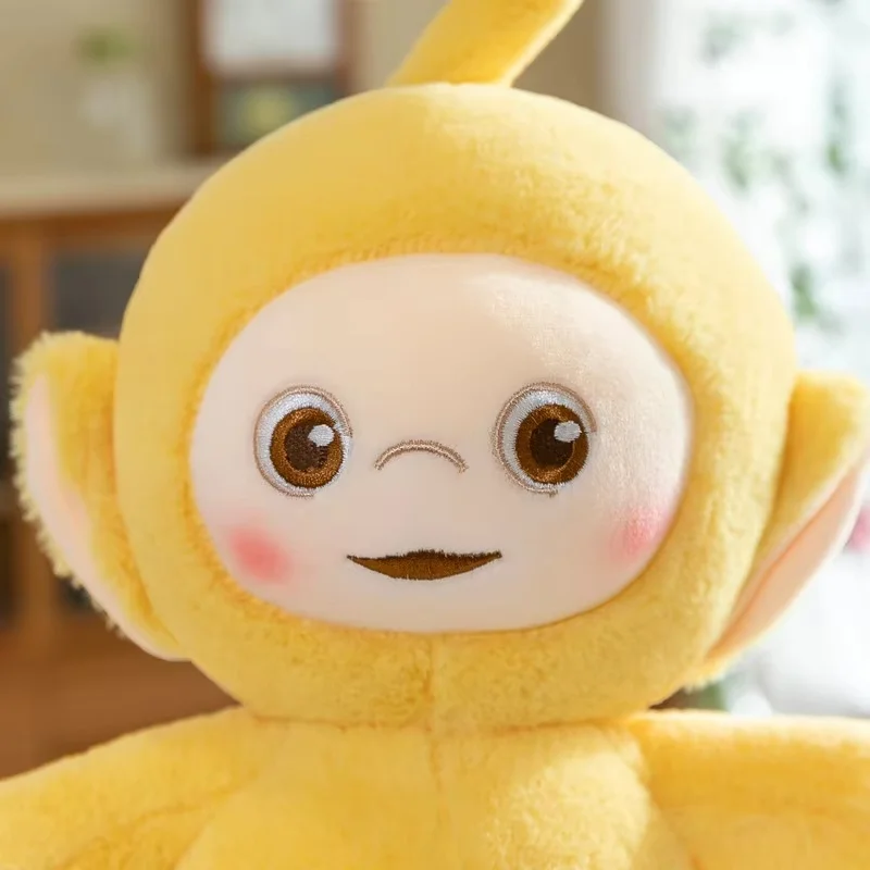 Muñeco de peluche Miniso Teletubbies de 30/45/60cm, bonito muñeco de Anime Laa-Laa Dispy, muñecos de esqueleto de peluche de acción, regalos de juguete