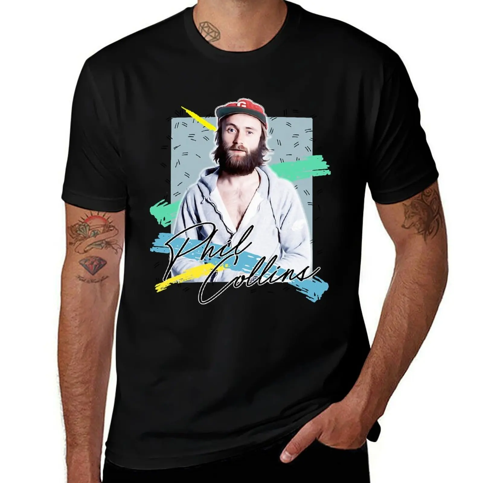 Retros 80s Philes Collins Tee Aesthetices T-Shirt Trendy Print Short Sleeve T-Shirt