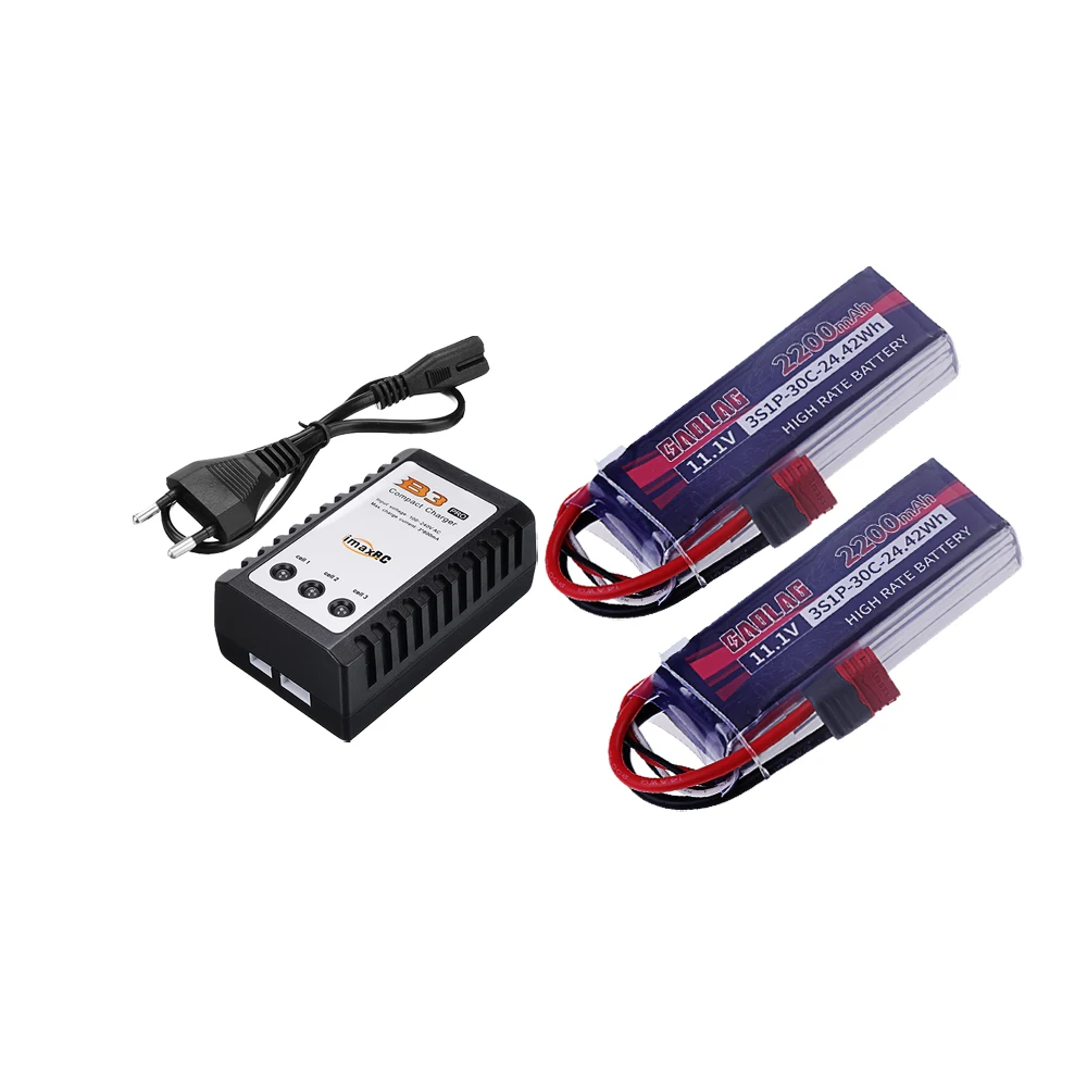 3S Lipo Akku 11,1V 2200mAh 30C Wiederaufladbarer Akku mit Deans T-Stecker für RC-Auto, Quadcopter, Drohne, Flugzeug und Helikopter