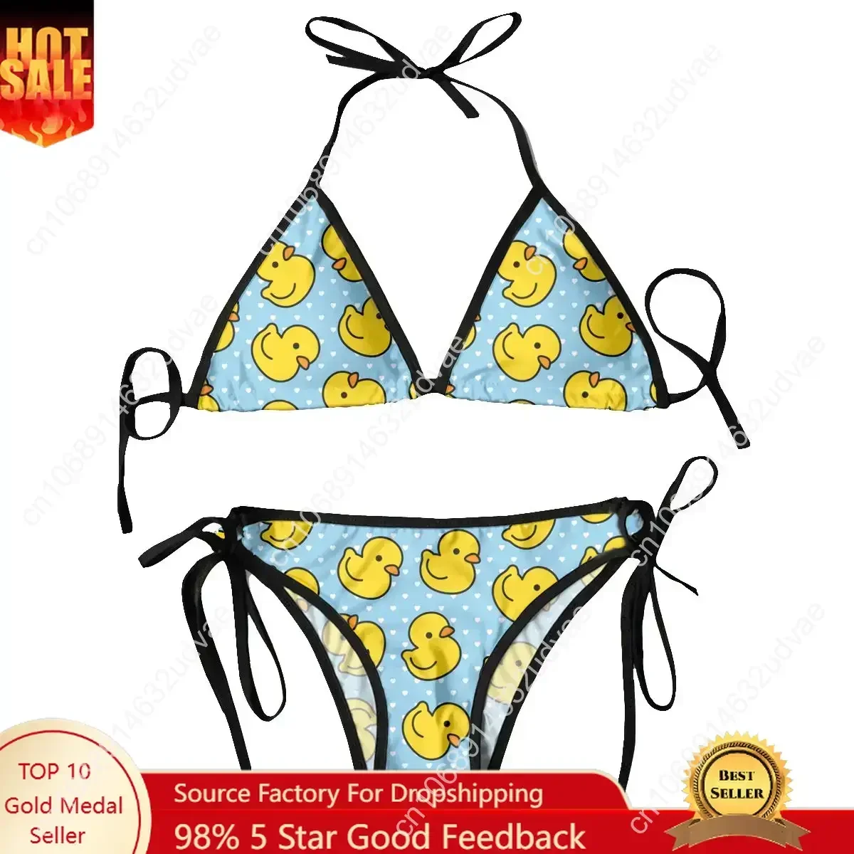 Bikini Femme 2024 Luxe Cartoon Cute Duck Two Piece Women's Set