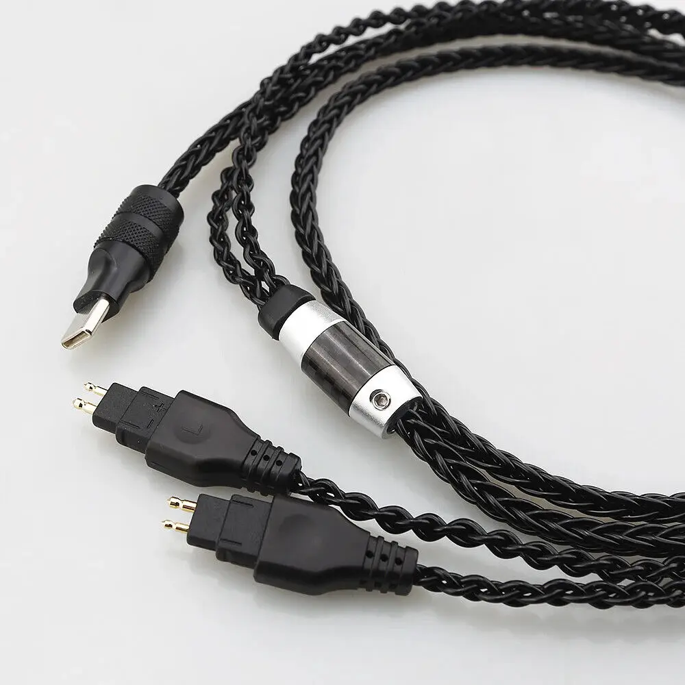 Hifi 8core banhado a prata occ fone de ouvido cabo de atualização TYPE-C usb para hd580 hd600 hd650 hd25 hd660s hd565 hd545 hd535 fone de ouvido