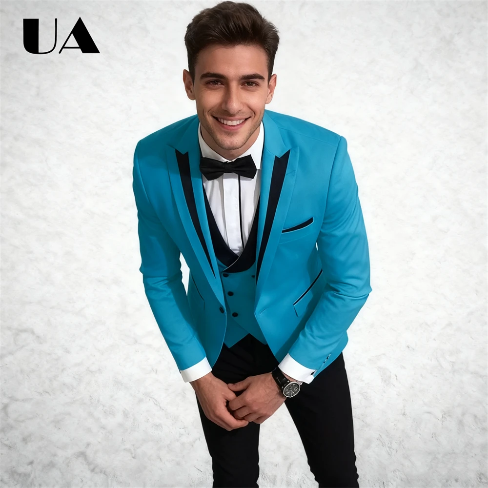 メンズフォーマルスーツ3点セット（ジャケット、ベスト、パンツ）ダブルブレスト、カスタムカラー、オーダーメイドサイズ、タキシード