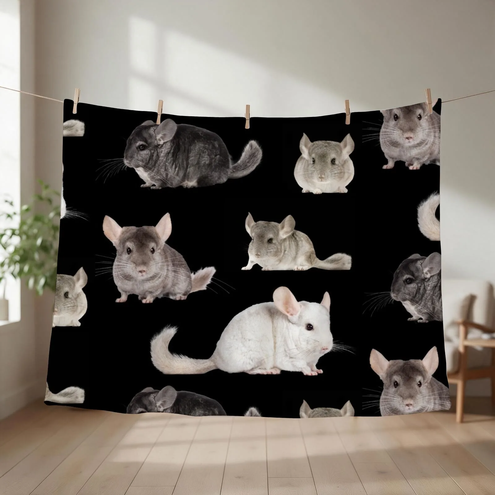 New Chinchilla Sticker Pack Throw Blanket