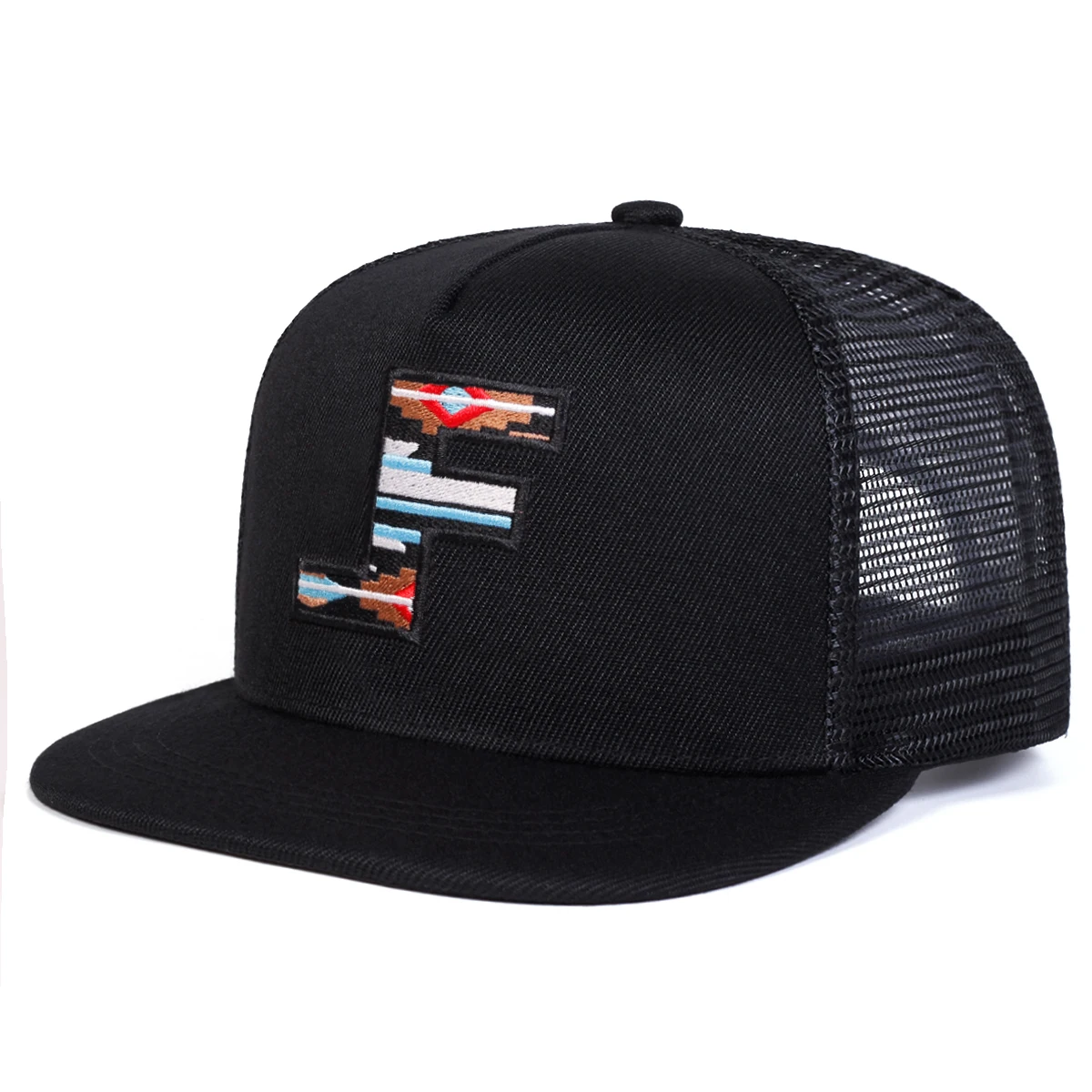 Cappelli a rete hip-hop con ricamo lettera F unisex Cappellini da baseball casual regolabili per esterni primaverili ed estivi Cappellino sportivo per protezione solare