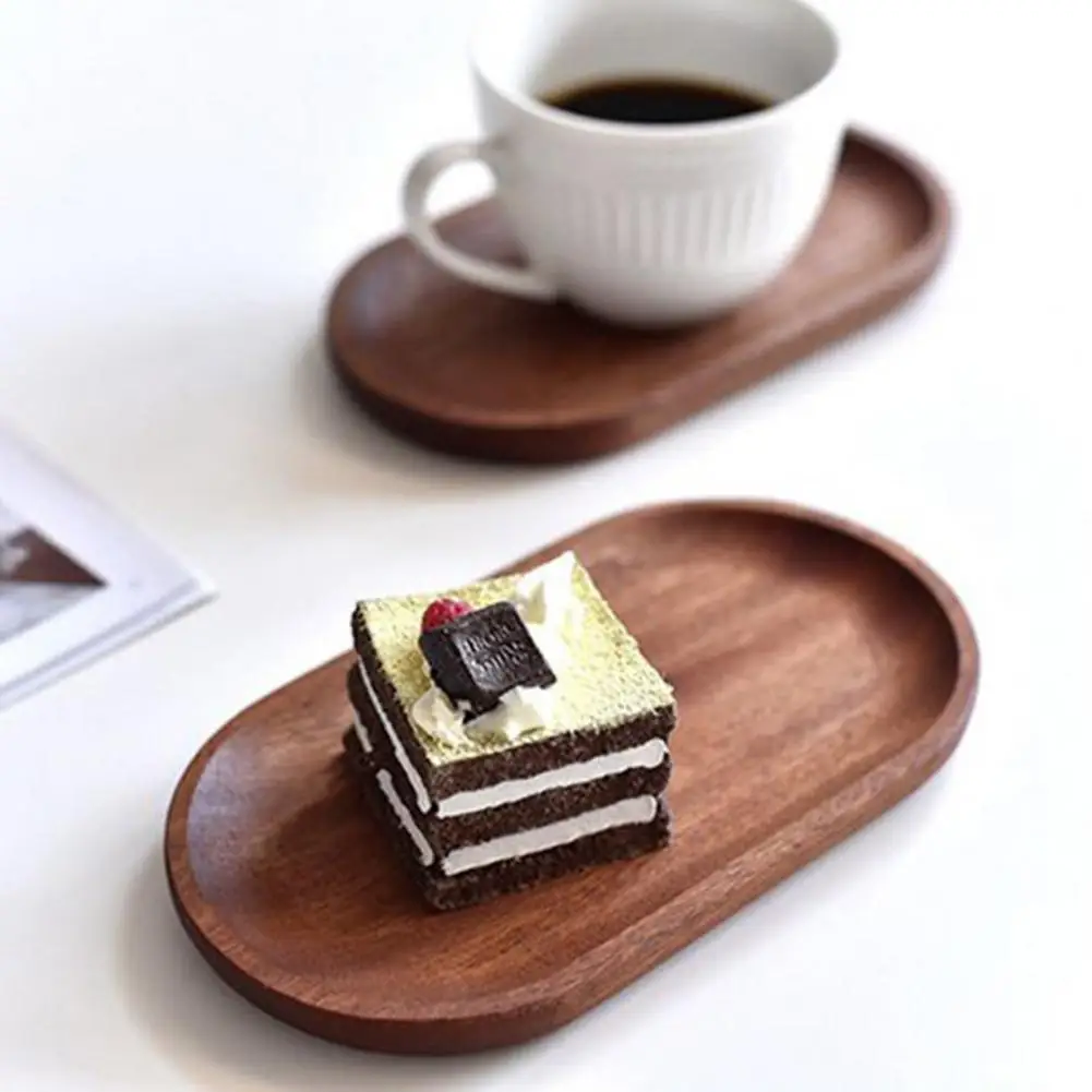 Japanese Wooden Snack Tray Kitchen Plate Fruit Dish Plate Sandwich Bread Tray Food Tea Trays Serving Tray Coaster Coffee Cup Mat