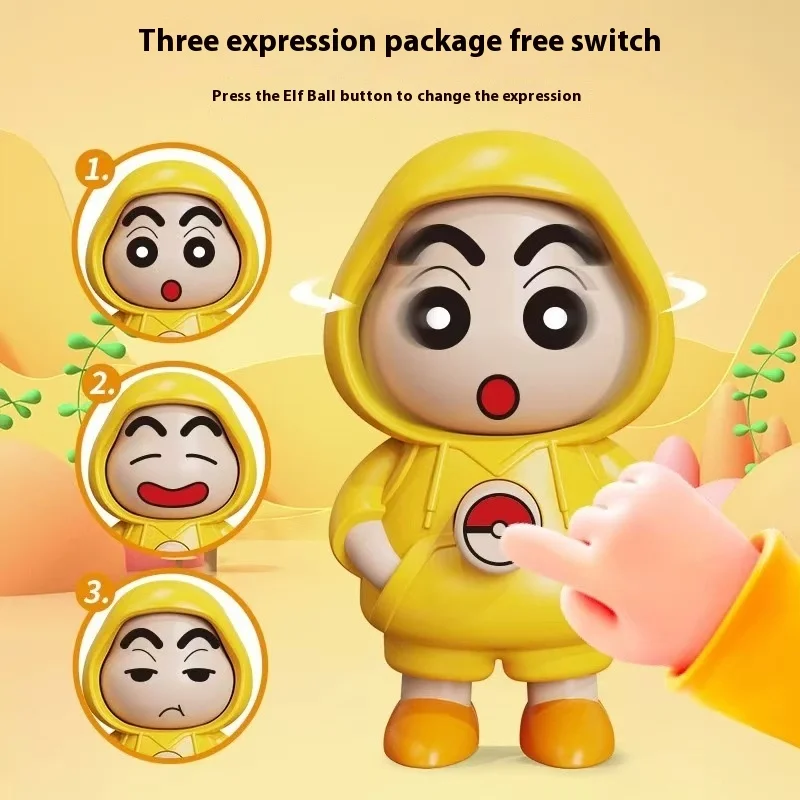 New Arrival Crayon Shin-Chan Face-Changing Dolls Three Interchangeable Faces Cartoon Cute Shape Dolls Keychain Toy Pendant Gifts